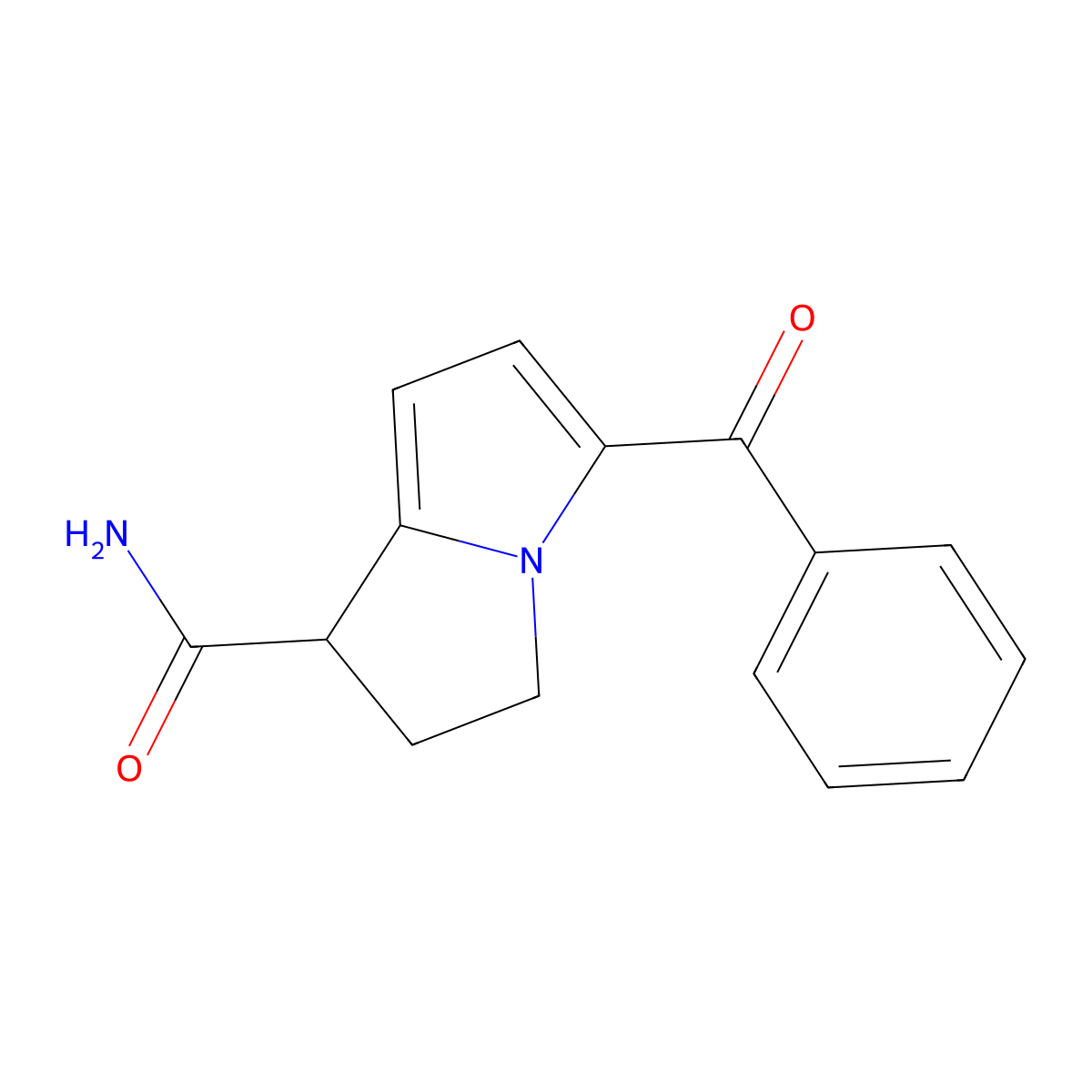 5-benzoyl-2,3-dihydro-1H-pyrrolizine-1-carboxamide molecular structure, CAS 255708-59-9