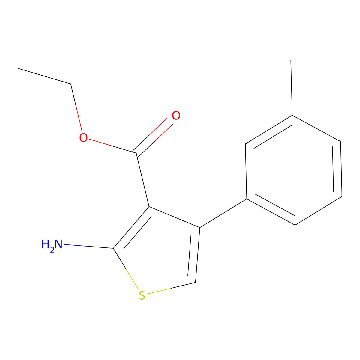 Ethyl 2-amino-4-(m-tolyl)thiophene-3-carboxylate molecular structure, CAS 255713-71-4