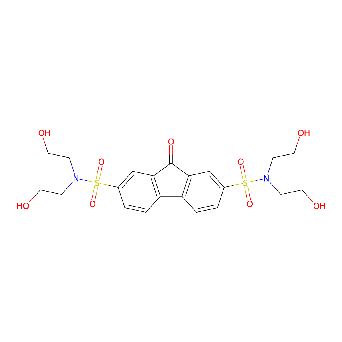 N,N,N',N'-tetrakis(2-hydroxyethyl)-9-oxo-9H-fluorene-2,7-disulfonamide molecular structure, CAS 255713-93-0