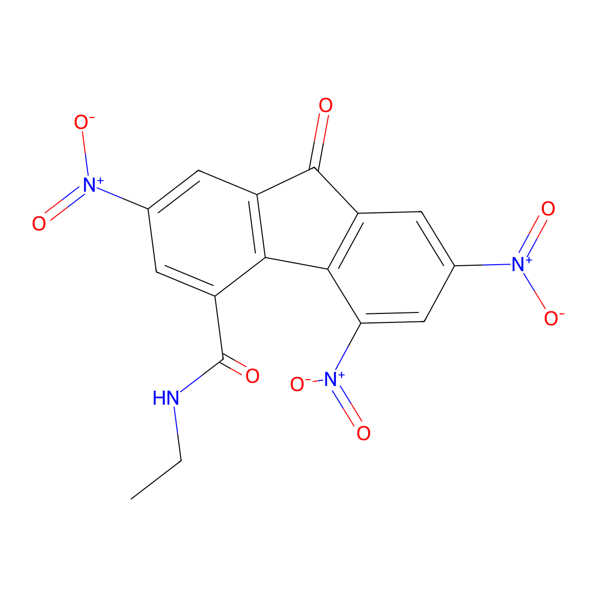 N-ethyl-2,5,7-trinitro-9-oxofluorene-4-carboxamide molecular structure, CAS 255714-02-4
