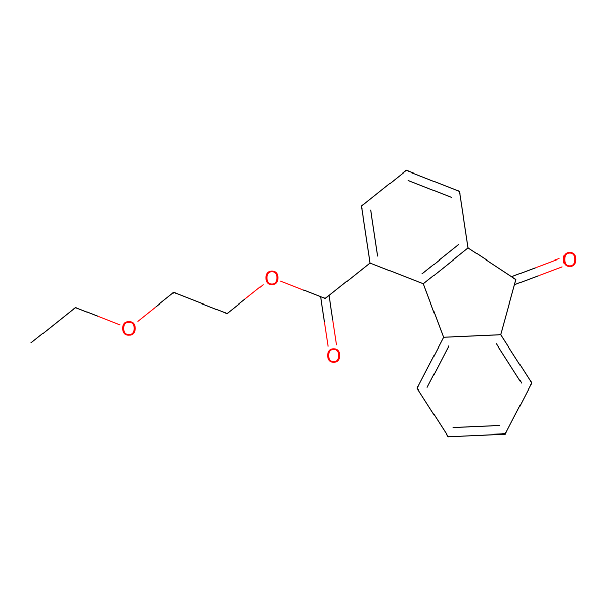 2-ethoxyethyl 9-oxo-9H-fluorene-4-carboxylate molecular structure, CAS 255714-04-6