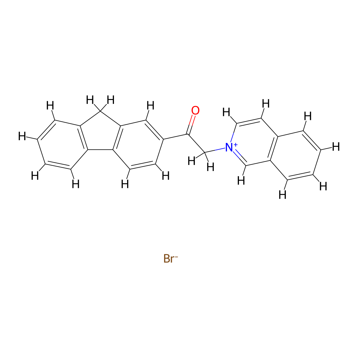 2-[2-(9H-fluoren-2-yl)-2-oxoethyl]isoquinolinium bromide molecular structure, CAS 255715-86-7