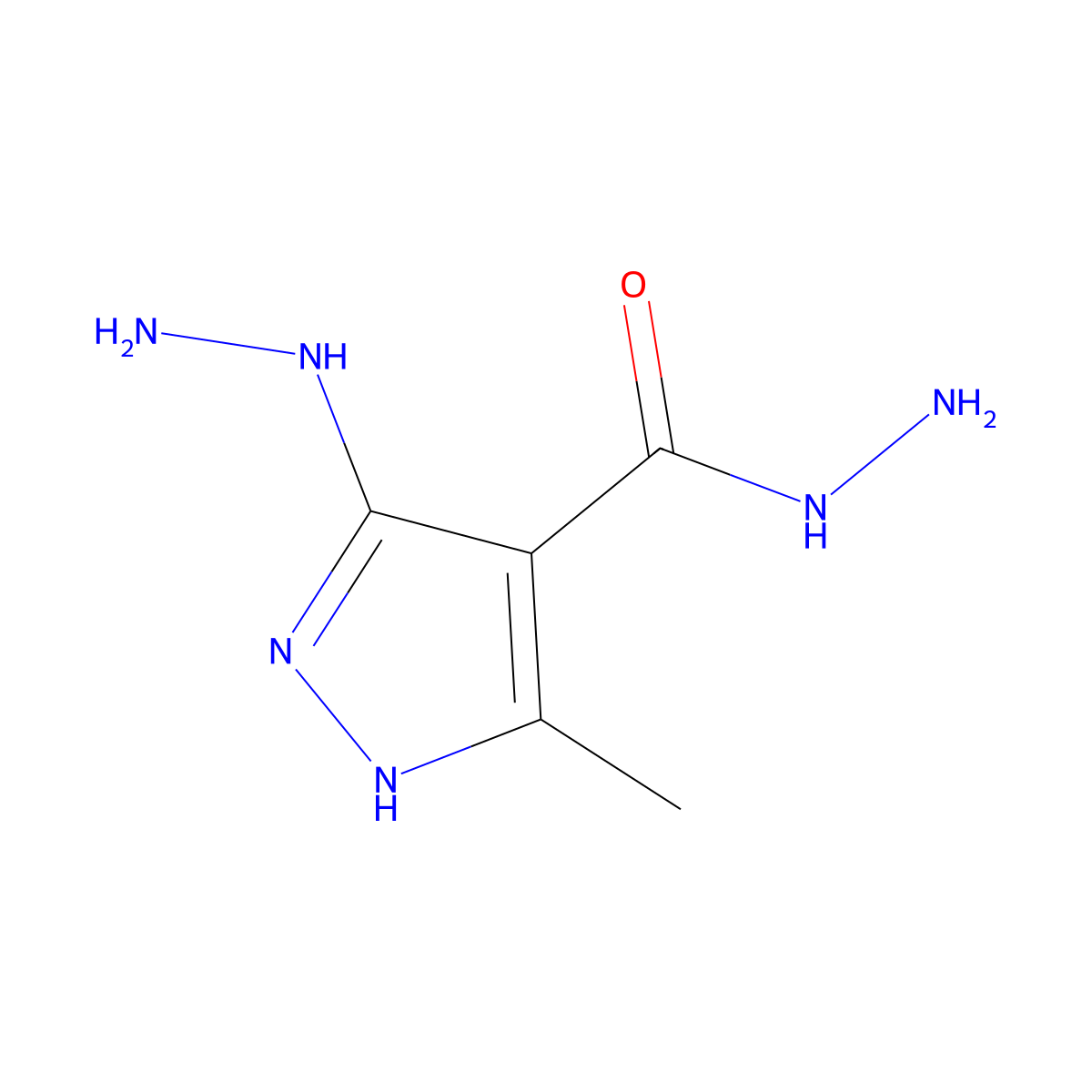 5-hydrazino-3-methyl-1H-pyrazole-4-carbohydrazide molecular structure, CAS 255715-91-4