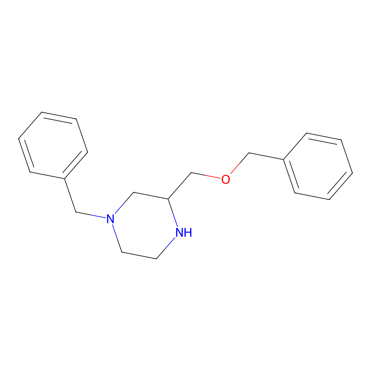 (R)-N4-Benzyl-2-(benzyloxymethyl)piperazine molecular structure, CAS 255723-98-9