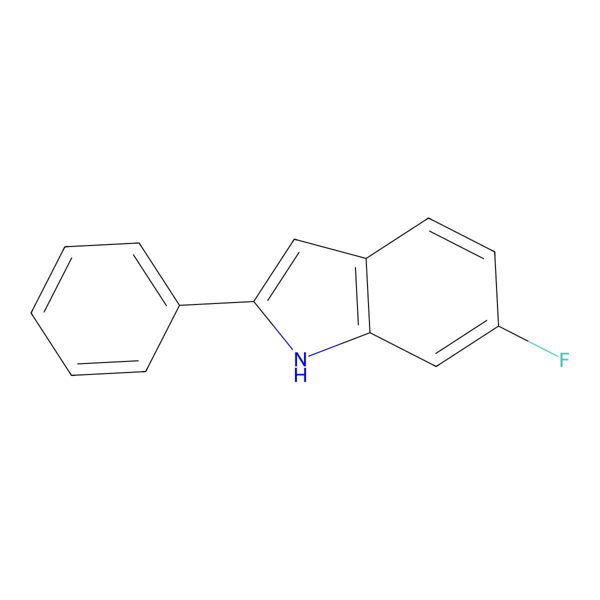 6-fluoro-2-phenyl-1H-indole molecular structure, CAS 255724-72-2
