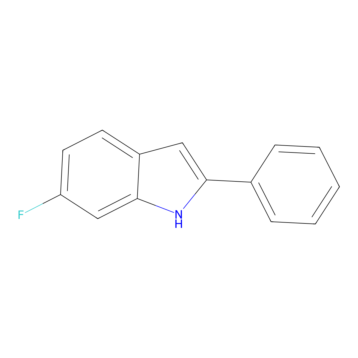 6-fluoro-2-phenyl-1H-indole molecular structure, CAS 255724-72-2