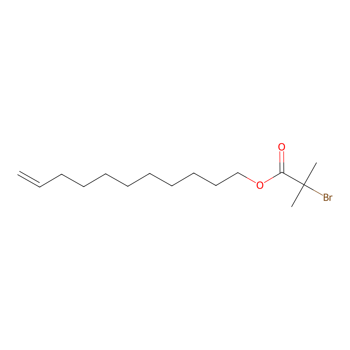 Undec-10-en-1-yl 2-bromo-2-methylpropanoate molecular structure, CAS 255727-66-3