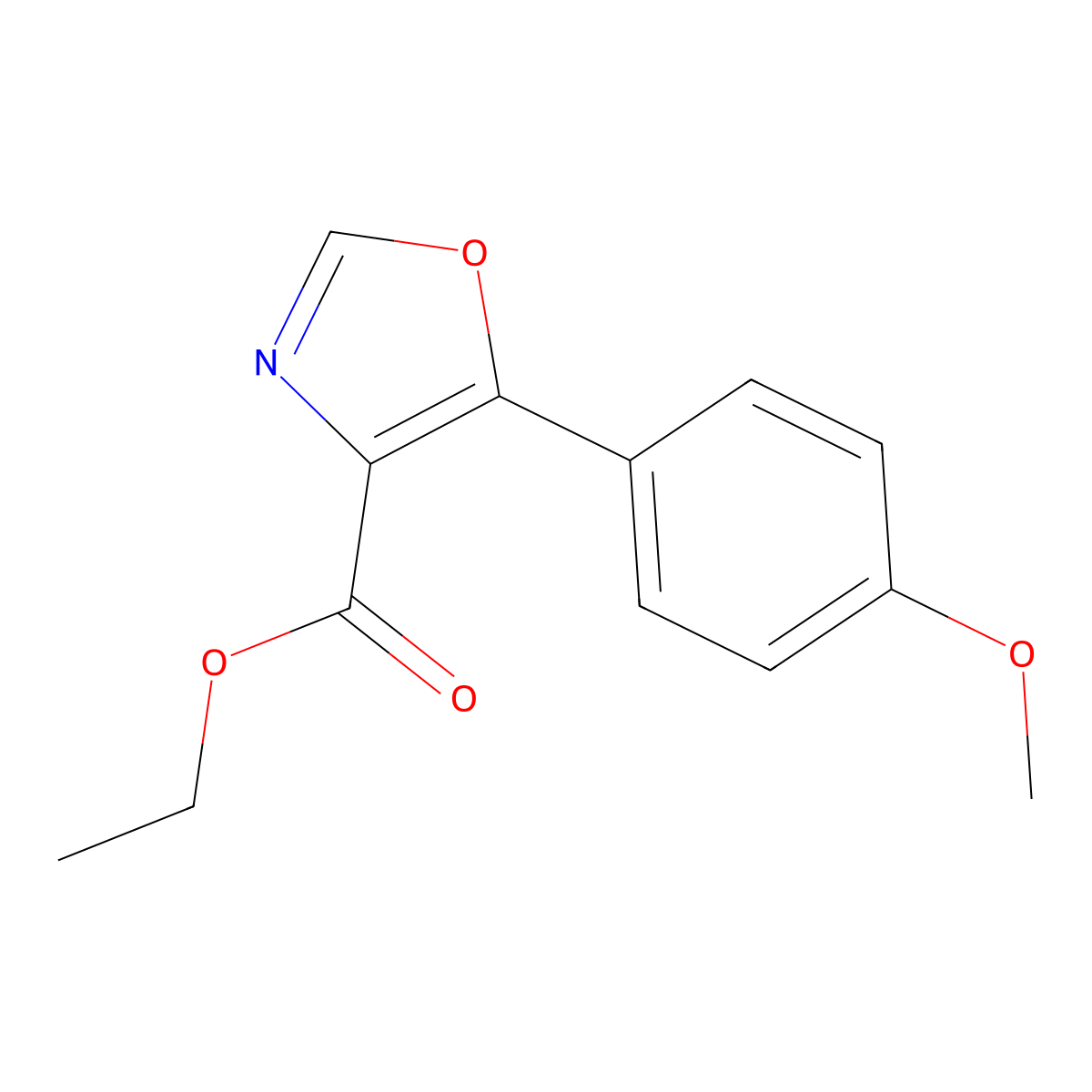 Ethyl 5-(4-methoxyphenyl)-1,3-oxazole-4-carboxylate molecular structure, CAS 255728-49-5