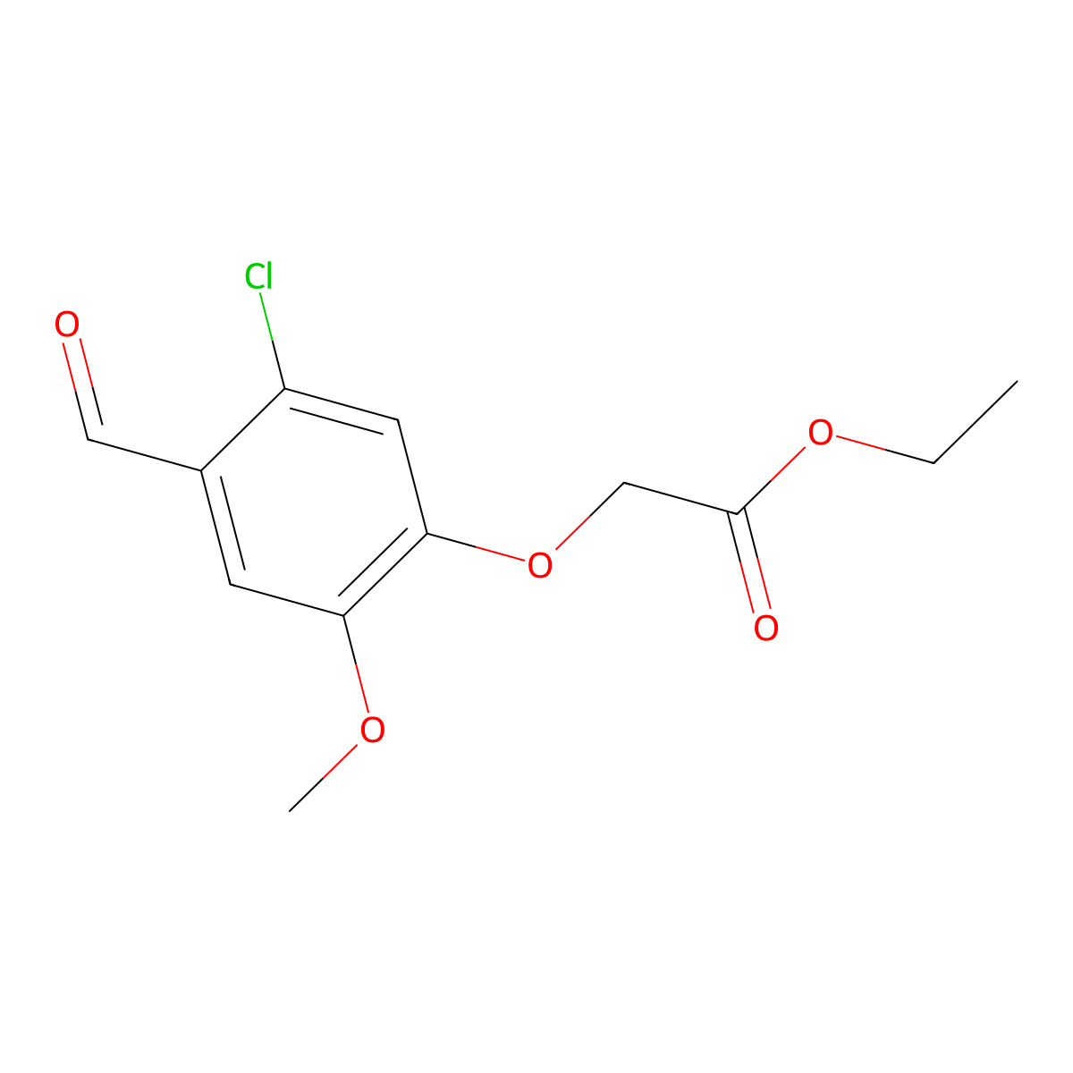 Ethyl 2-(5-chloro-4-formyl-2-methoxyphenoxy)acetate molecular structure, CAS 255734-62-4