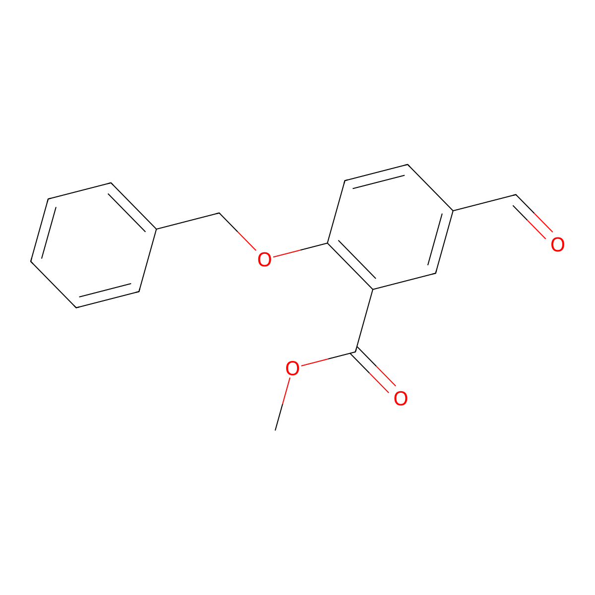 Methyl 2-(benzyloxy)-5-formylbenzoate molecular structure, CAS 255734-73-7