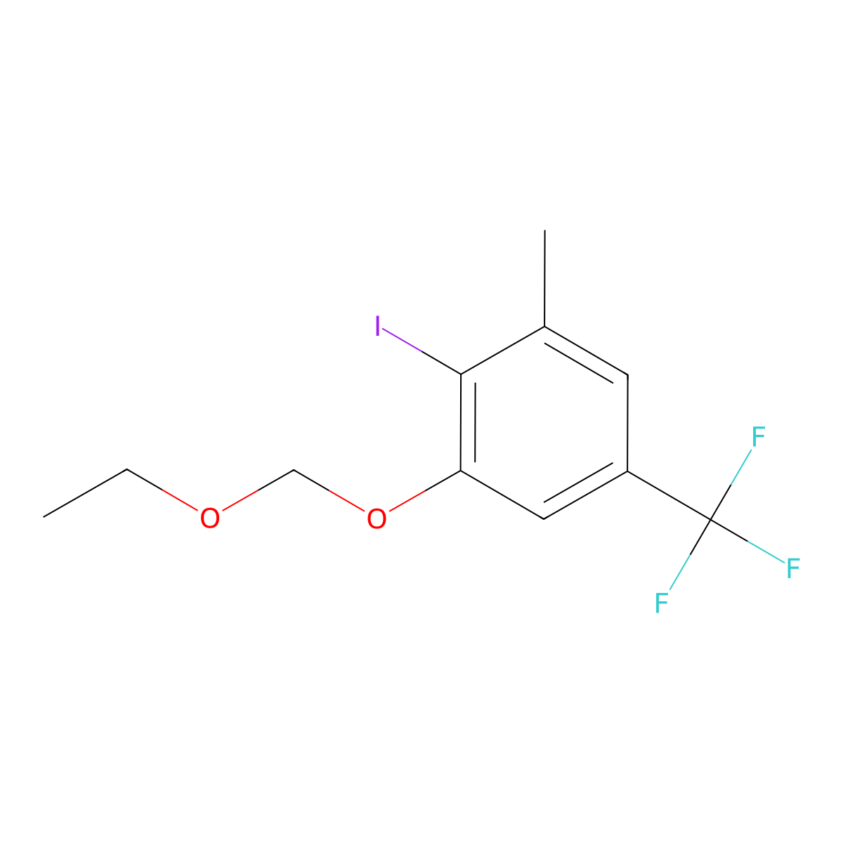 1-(Ethoxymethoxy)-2-iodo-3-methyl-5-(trifluoromethyl)benzene molecular structure, CAS 2557358-47-9