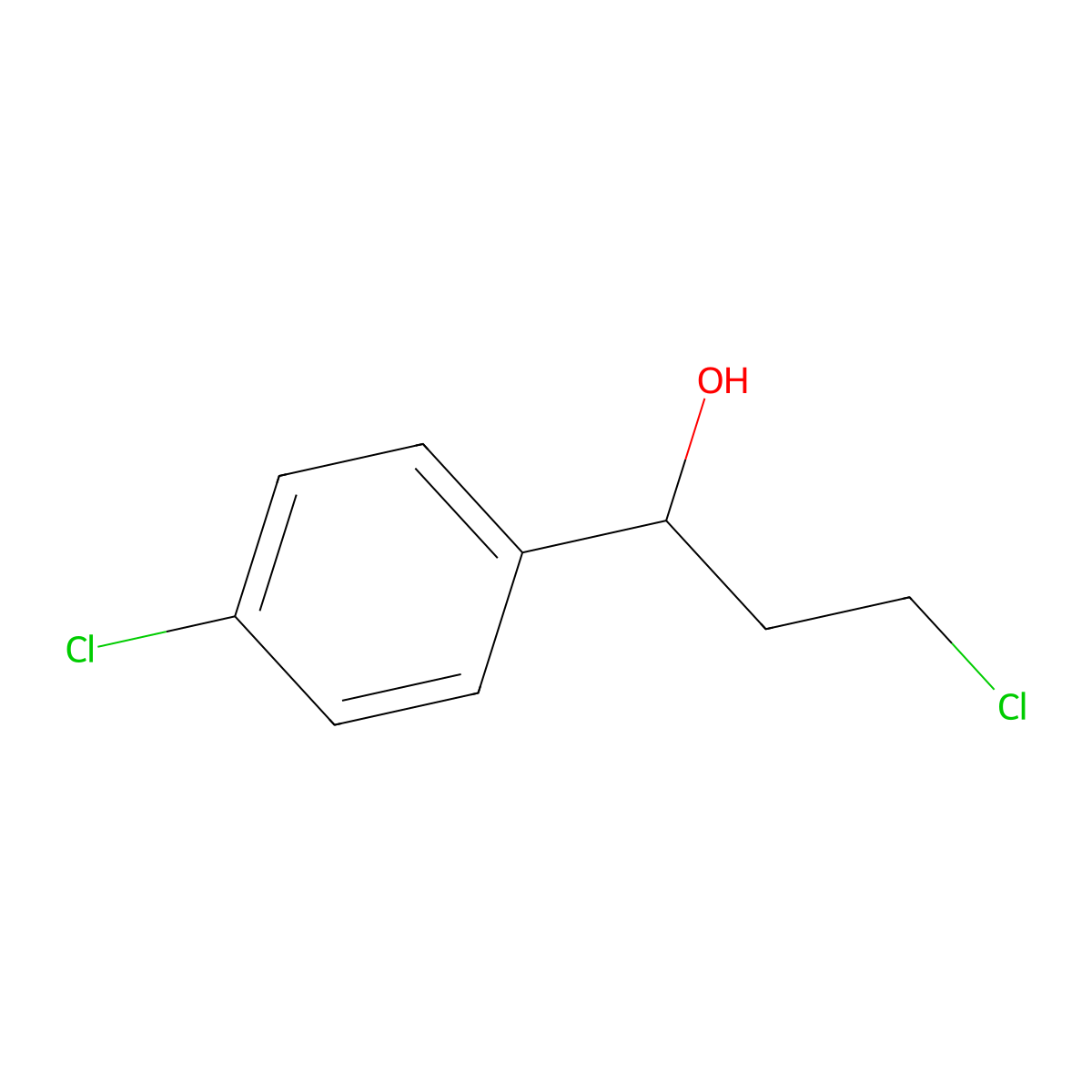 3-Chloro-1-(4-chlorophenyl)propan-1-ol molecular structure, CAS 25574-18-9
