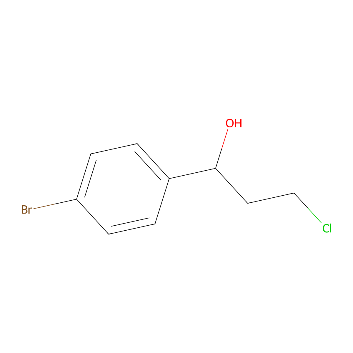 4-Bromo-alpha-(2-chloroethyl)benzenemethanol molecular structure, CAS 25574-19-0
