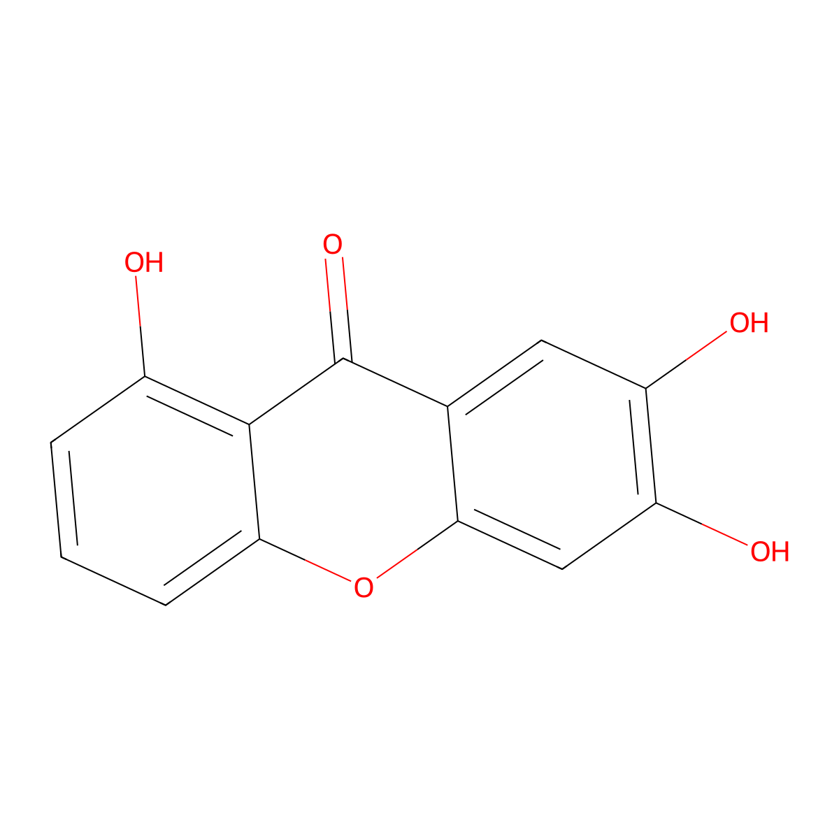1,6,7-Trihydroxyxanthone molecular structure, CAS 25577-04-2