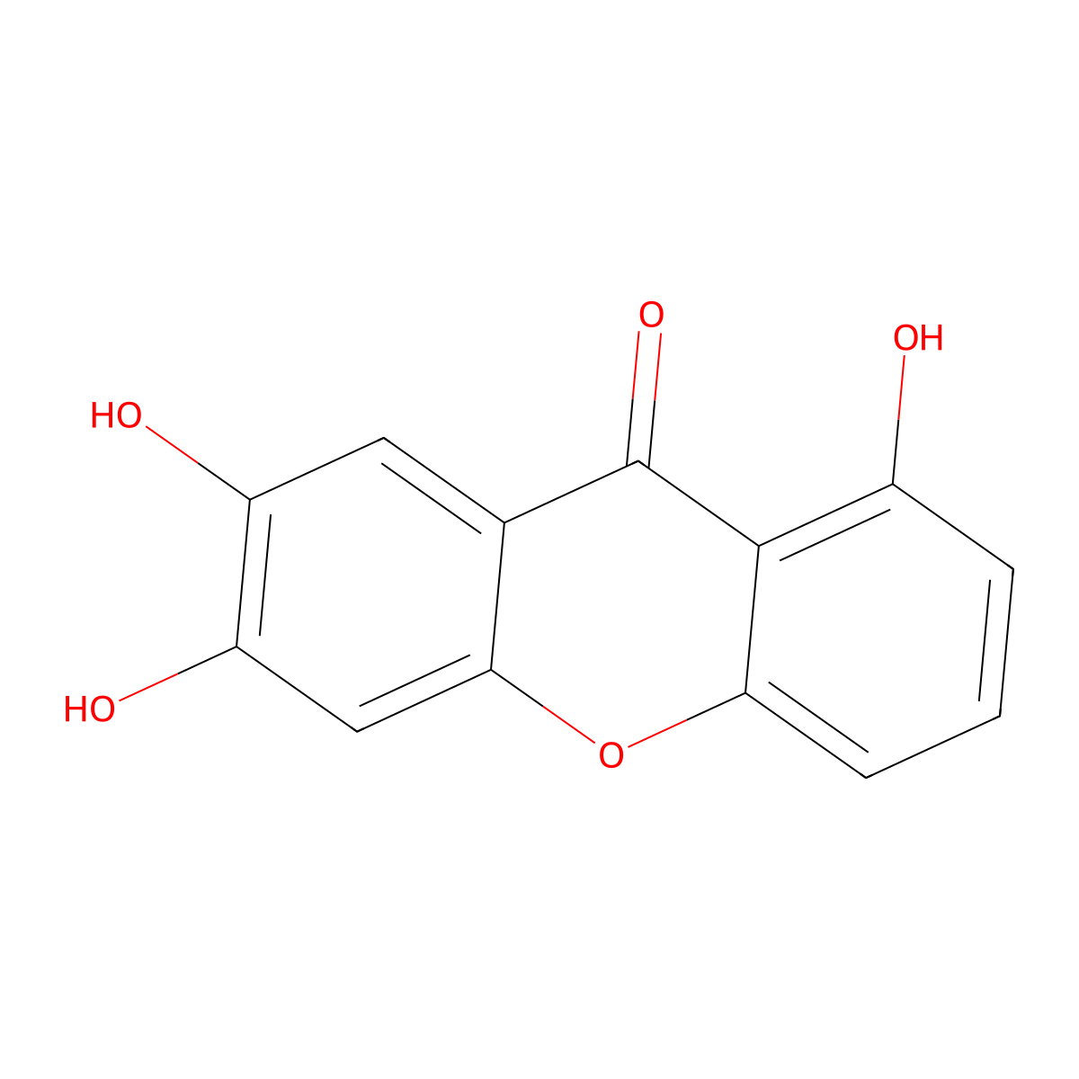 1,6,7-Trihydroxyxanthone molecular structure, CAS 25577-04-2