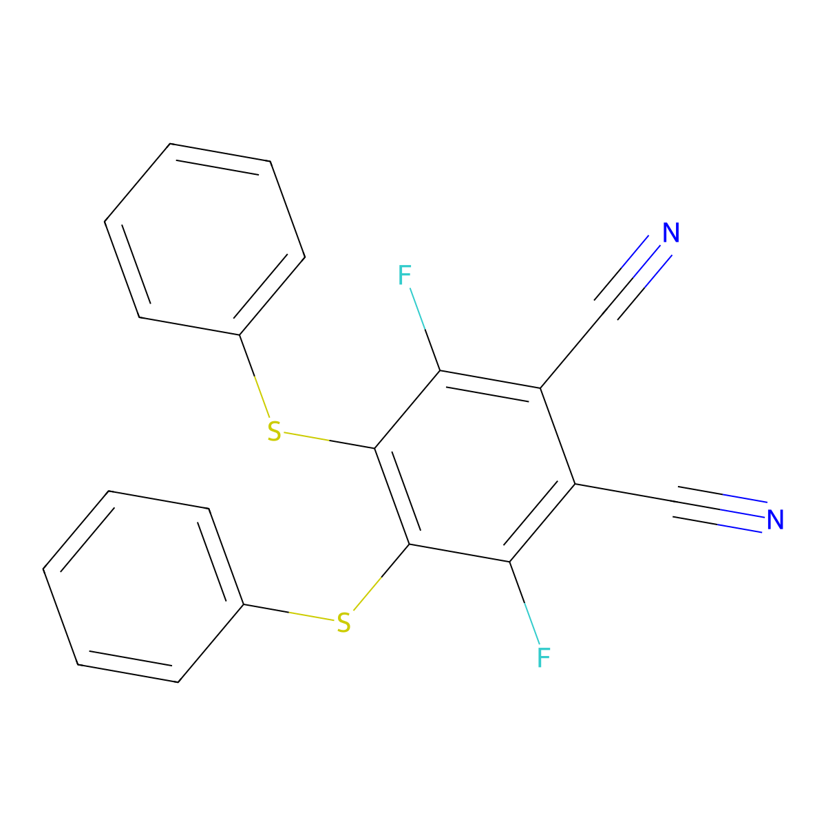 3,6-Difluoro-4,5-bisphenylthiophthalonitrile molecular structure, CAS 25579-67-3