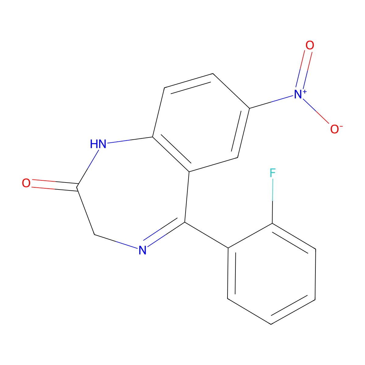 Norflunitrazepam molecular structure, CAS 2558-30-7