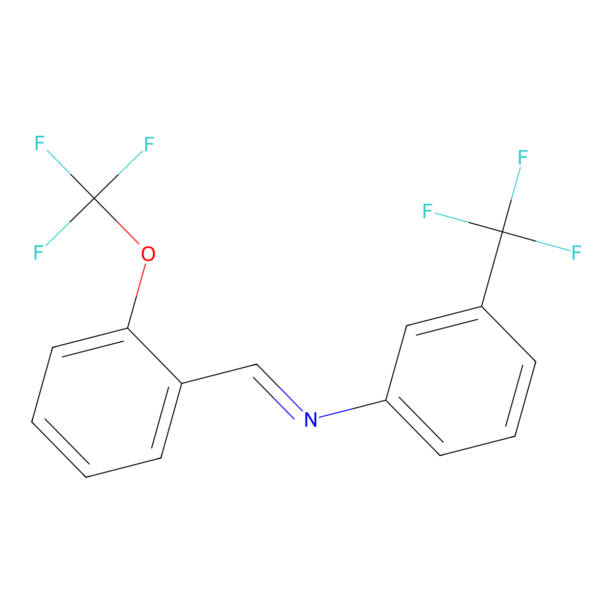 N1-[2-(trifluoromethoxy)benzylidene]-3-(trifluoromethyl)aniline molecular structure, CAS 255820-42-9