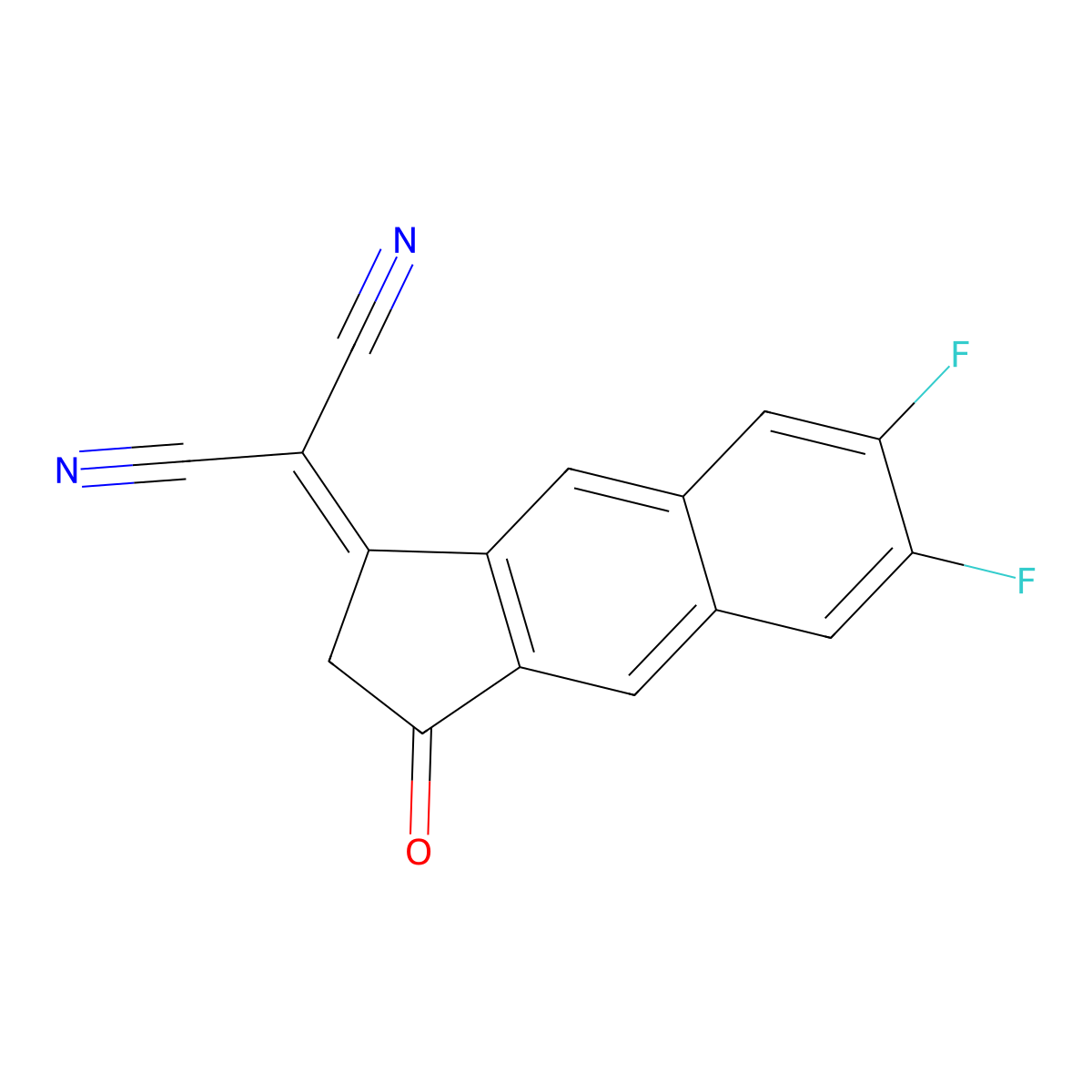 2-(6,7-Difluoro-3-oxo-2,3-dihydro-1H-cyclopenta[B]naphthalen-1-ylidene)malononitrile molecular structure, CAS 2558206-70-3
