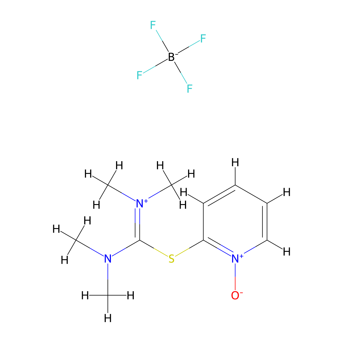 N,N,N',N'-Tetramethyl-S-(1-oxido-2-pyridyl)thiouronium Tetrafluoroborate molecular structure, CAS 255825-38-8