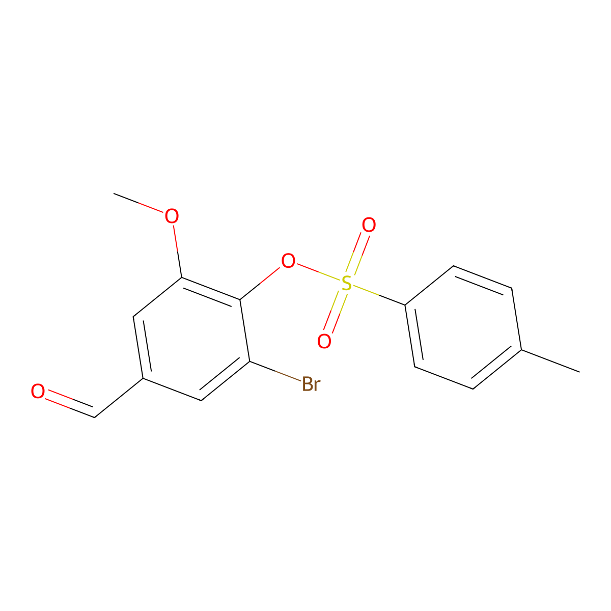 2-Bromo-4-formyl-6-methoxyphenyl 4-methylbenzenesulfonate molecular structure, CAS 255826-34-7