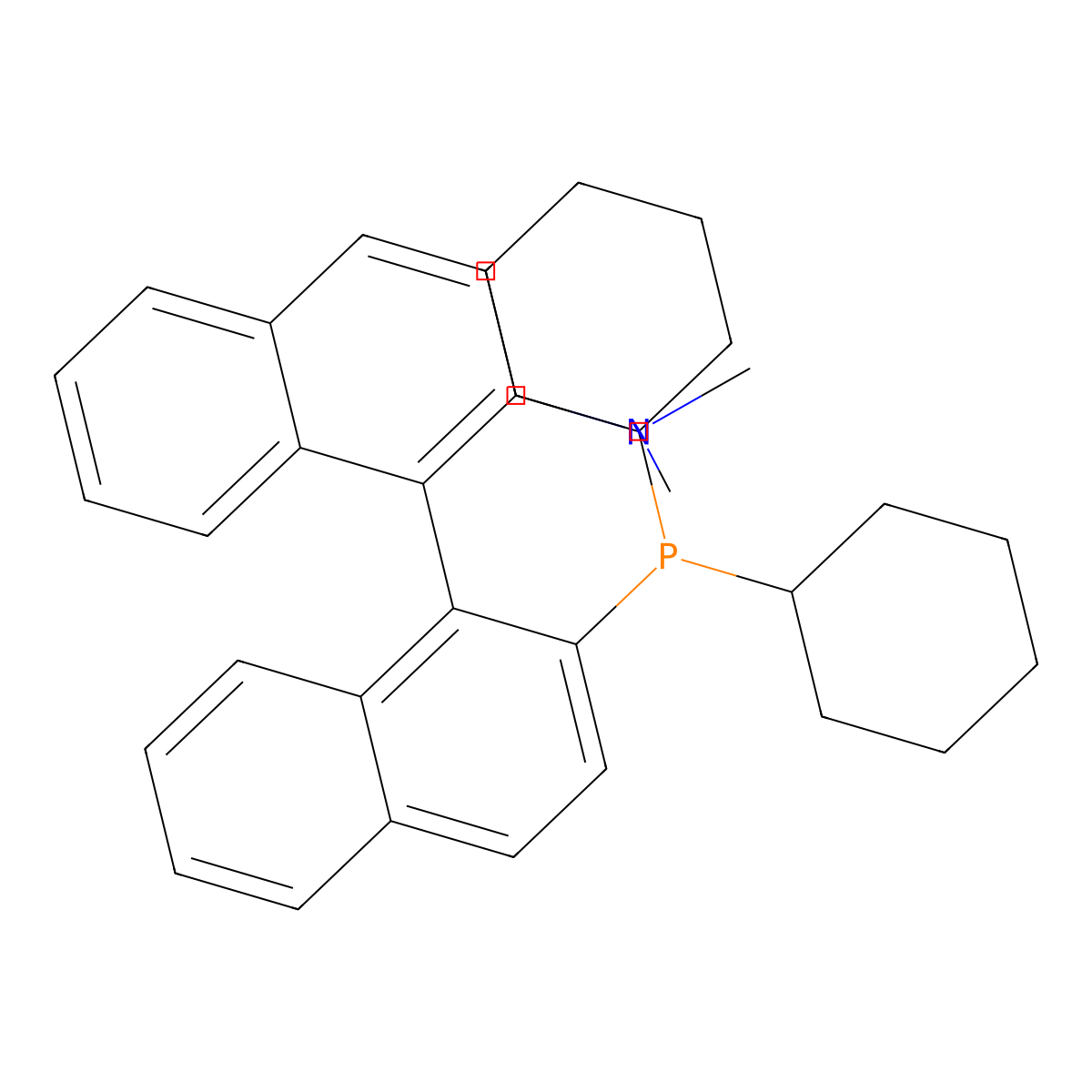 (+)-2-(Dicyclohexylphosphino)-2'-(dimethylamino)-1,1'-binaphthyl molecular structure, CAS 255835-81-5