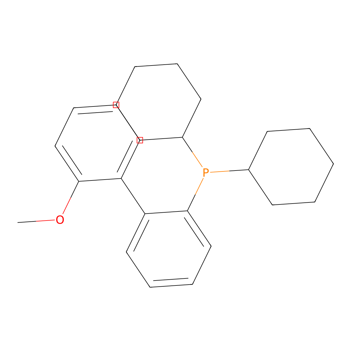 Dicyclohexyl(2'-methoxy-[1,1'-biphenyl]-2-yl)phosphine molecular structure, CAS 255835-82-6