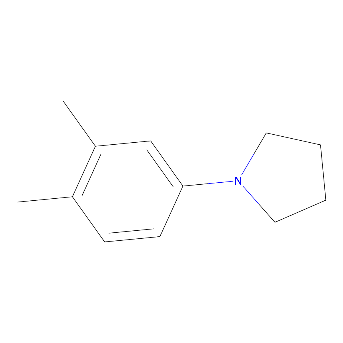 1-(3,4-Dimethylphenyl)pyrrolidine molecular structure, CAS 255835-94-0