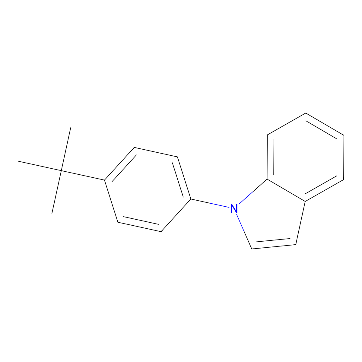 1-(4-tert-Butylphenyl)-1H-indole molecular structure, CAS 255836-19-2