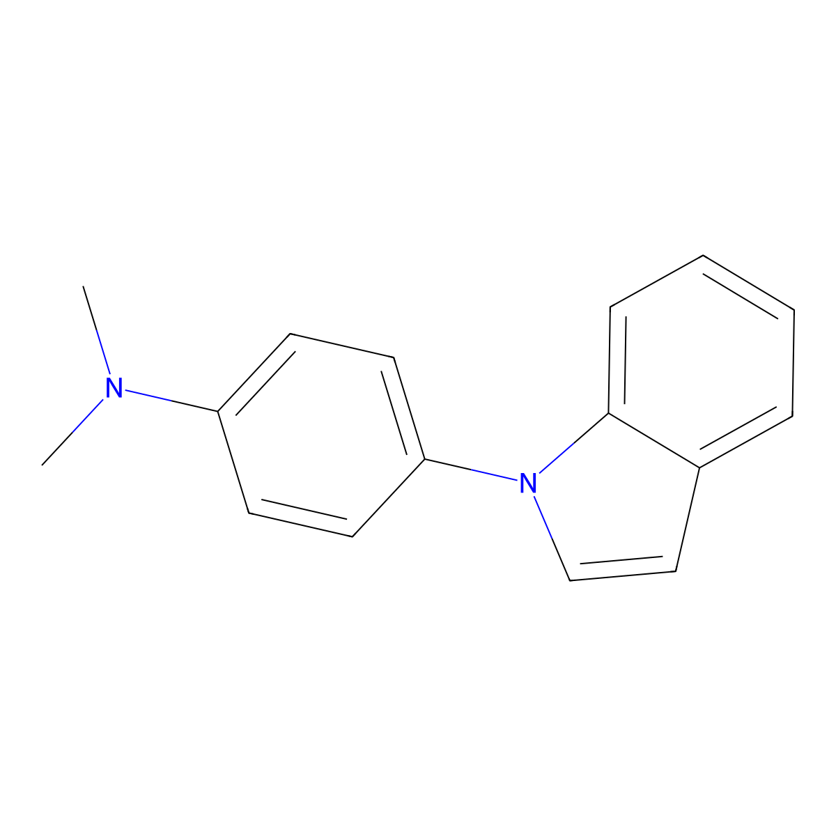 4-(1H-Indol-1-yl)-N,N-dimethylaniline molecular structure, CAS 255836-21-6