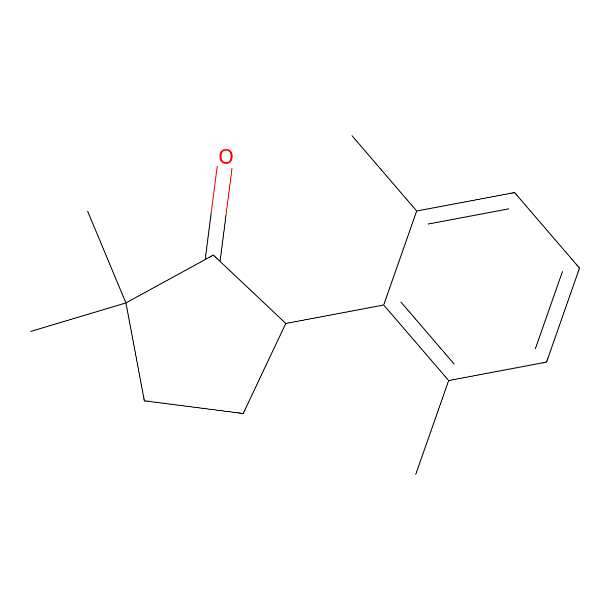 2,2-Dimethyl-5-(2,6-dimethylphenyl)cyclopentanone molecular structure, CAS 255836-59-0