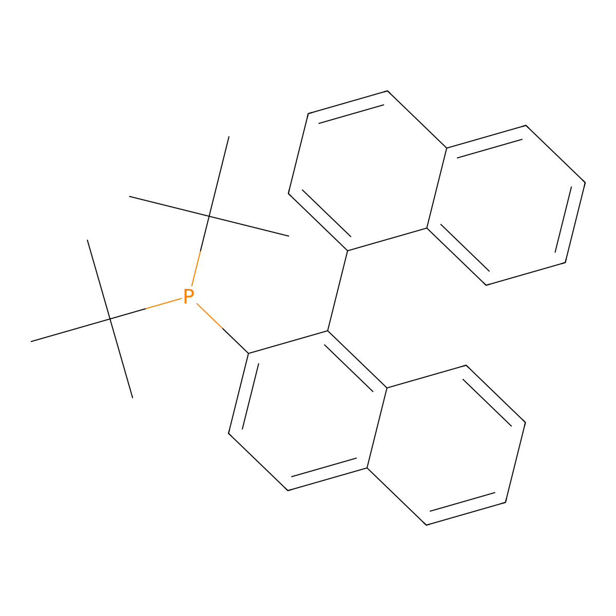 [1,1'-Binaphthalen]-2-yldi-tert-butylphosphine , TrixiePhos molecular structure, CAS 255836-67-0