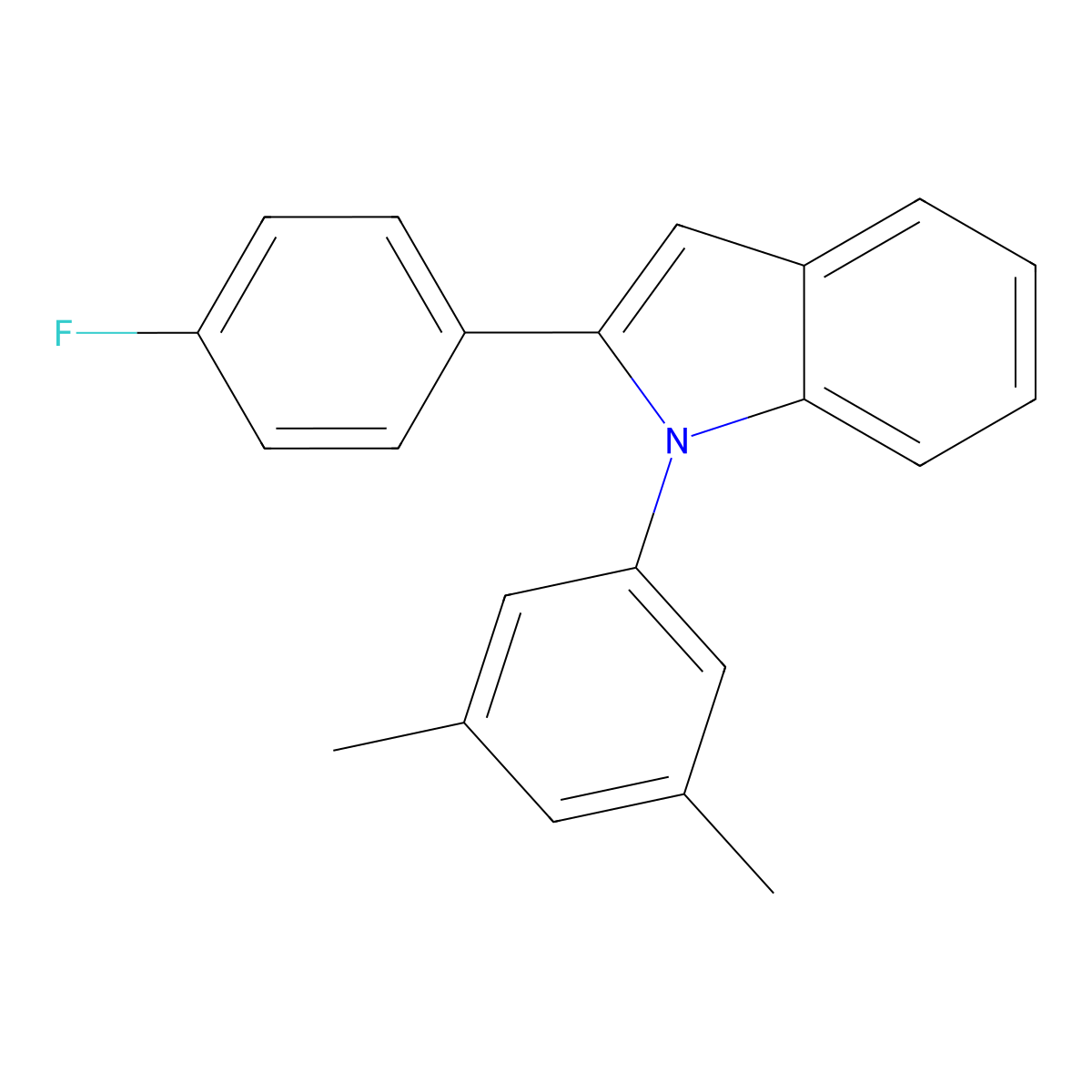 1-(3,5-Dimethylphenyl)-2-(4-fluorophenyl)-1H-indole molecular structure, CAS 255836-72-7
