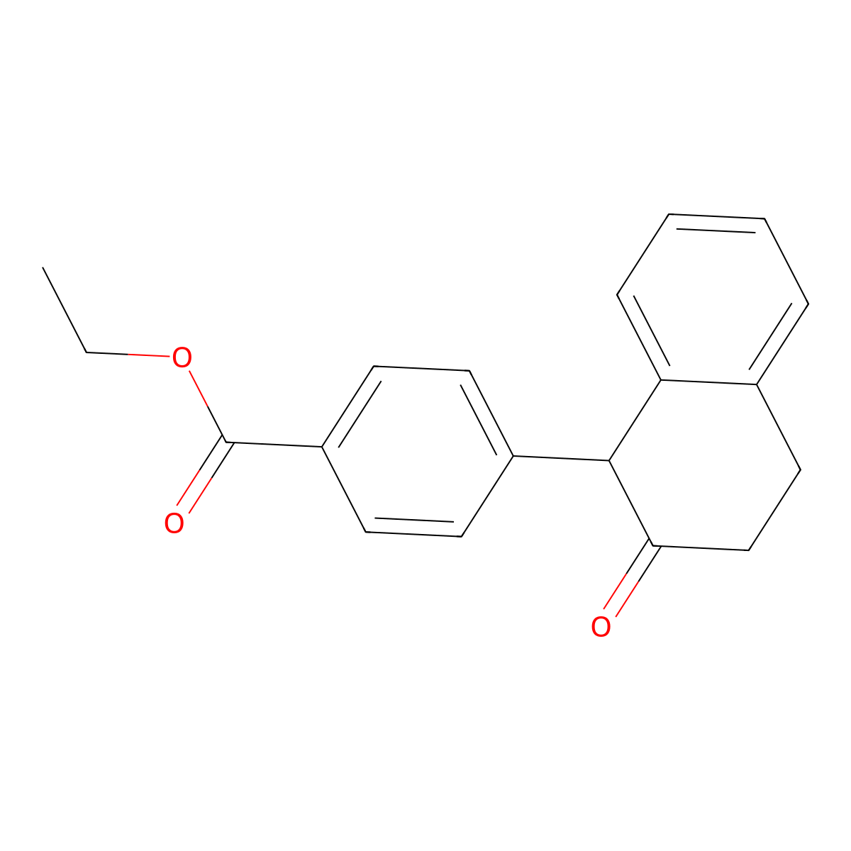 Ethyl 4-(2-oxo-1,2,3,4-tetrahydronaphthalen-1-yl)benzoate molecular structure, CAS 255836-90-9