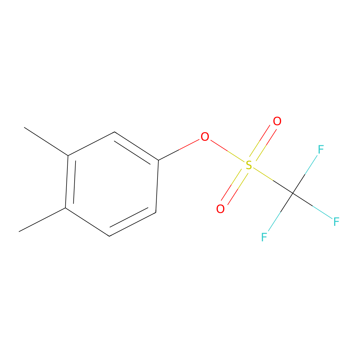 Methanesulfonic acid, trifluoro-, 3,4-dimethylphenyl ester molecular structure, CAS 255837-23-1