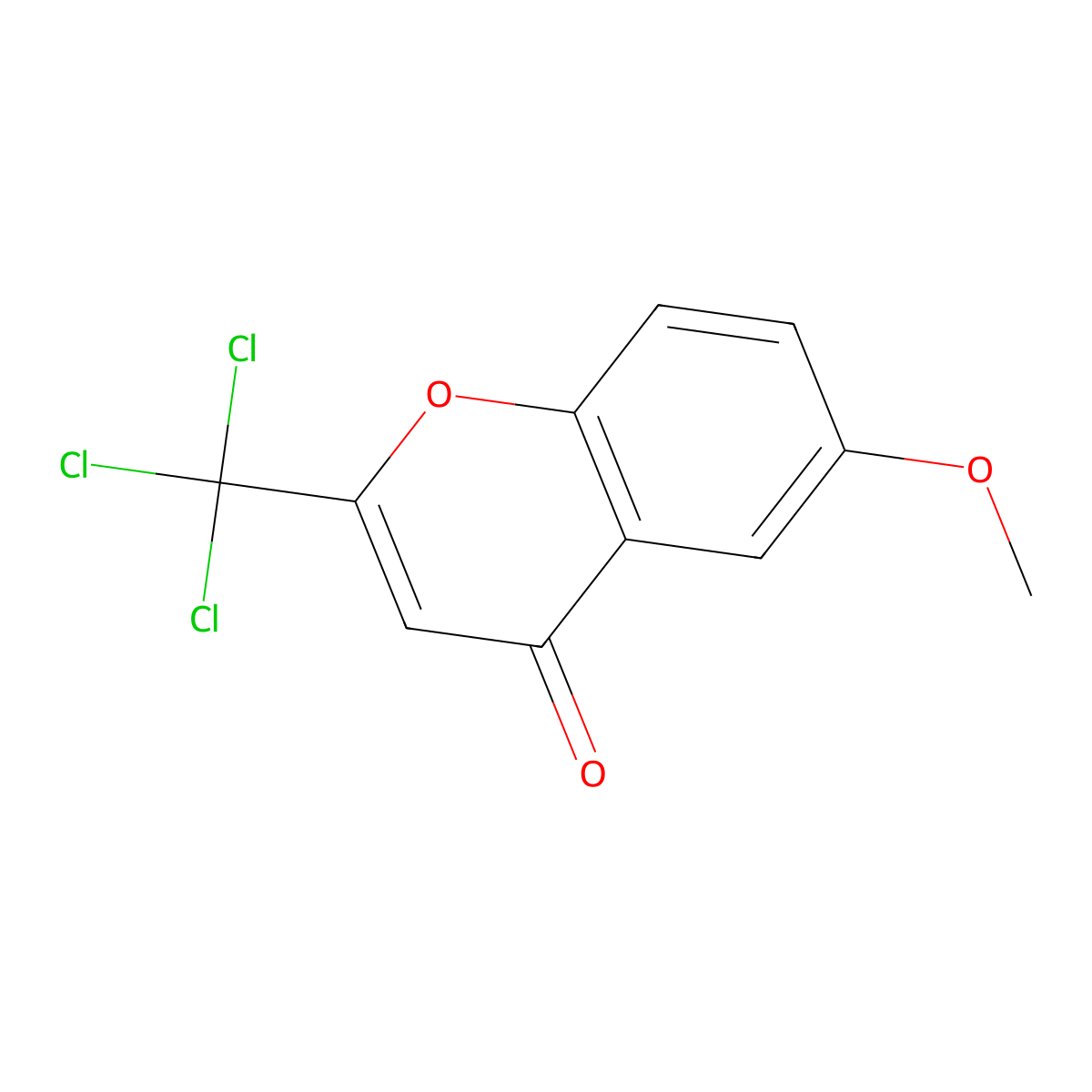 6-methoxy-2-(trichloromethyl)-4H-chromen-4-one molecular structure, CAS 255843-61-9