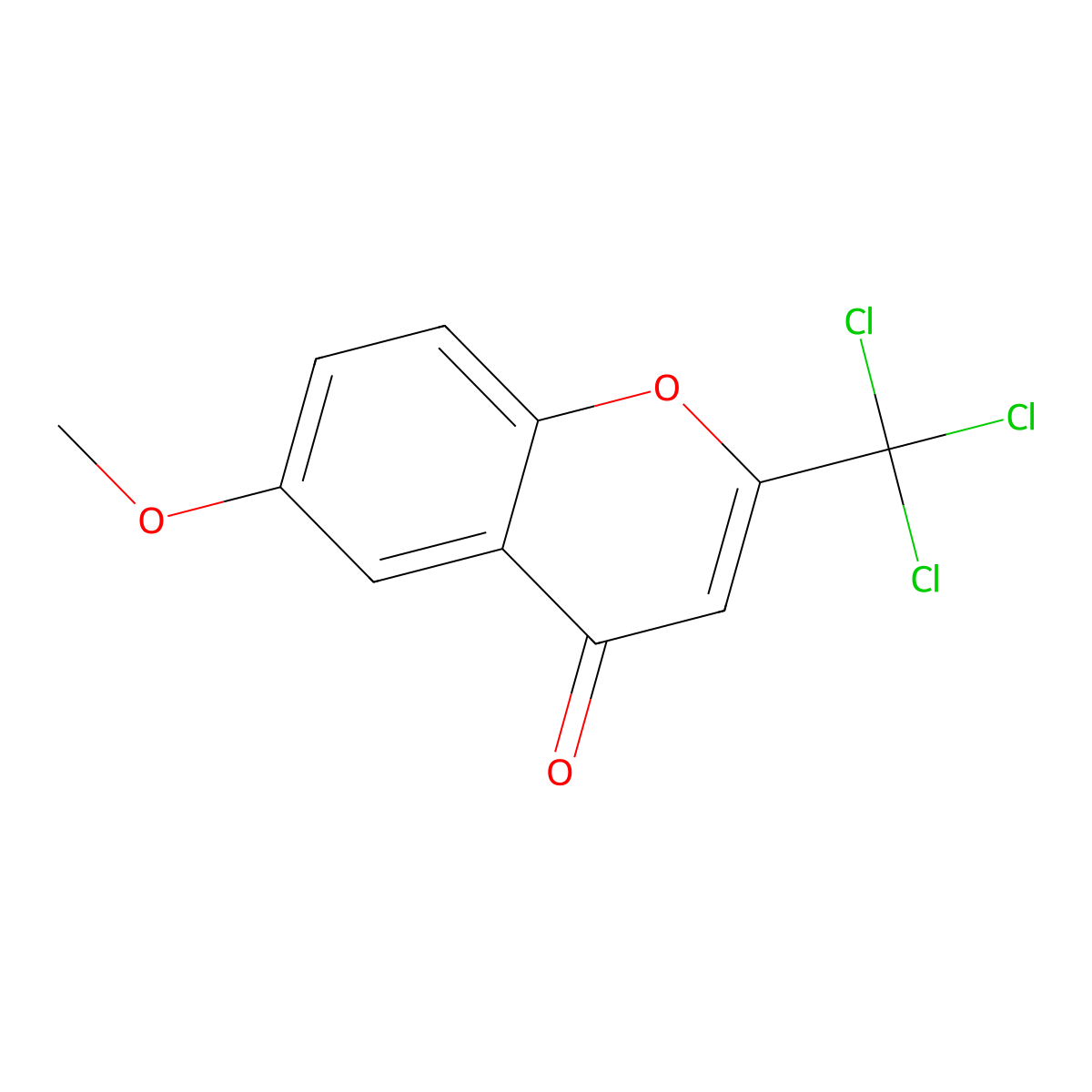 6-methoxy-2-(trichloromethyl)-4H-chromen-4-one molecular structure, CAS 255843-61-9