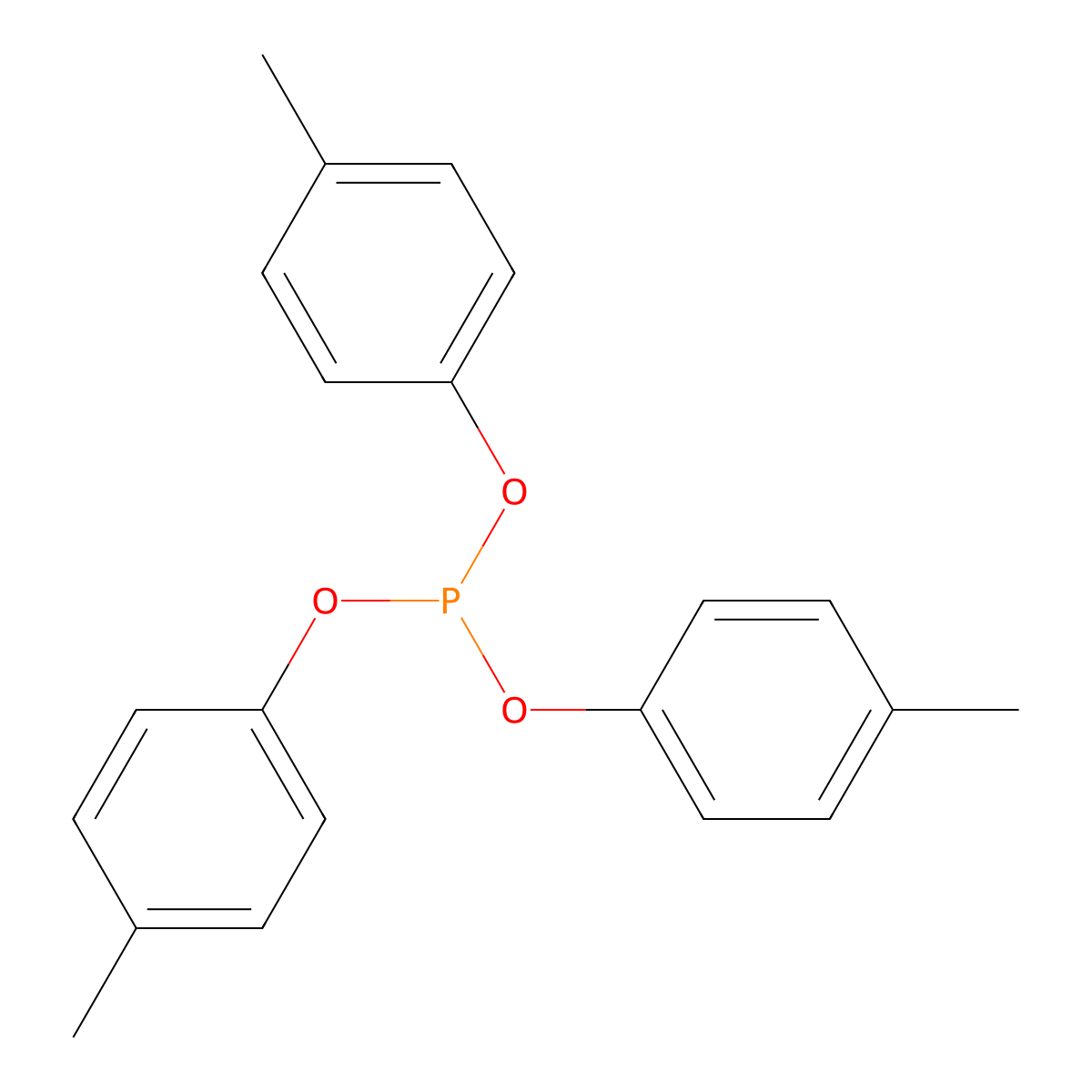 Phosphorous acid, tris(methylphenyl) ester molecular structure, CAS 25586-42-9