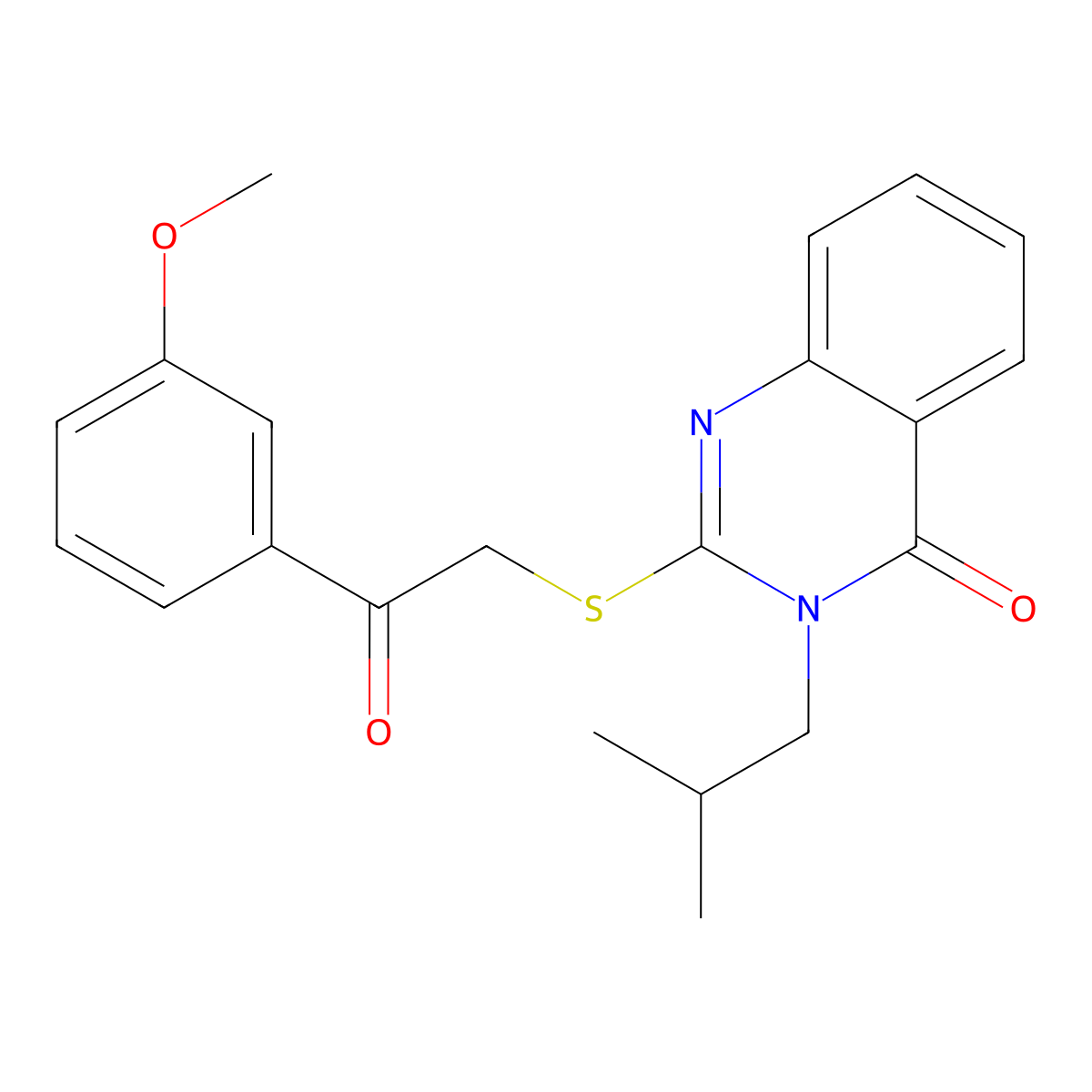 2-{[2-(3-Methoxyphenyl)-2-oxoethyl]sulfanyl}-3-(2-methylpropyl)-3,4-dihydroquinazolin-4-one molecular structure, CAS 255865-17-9