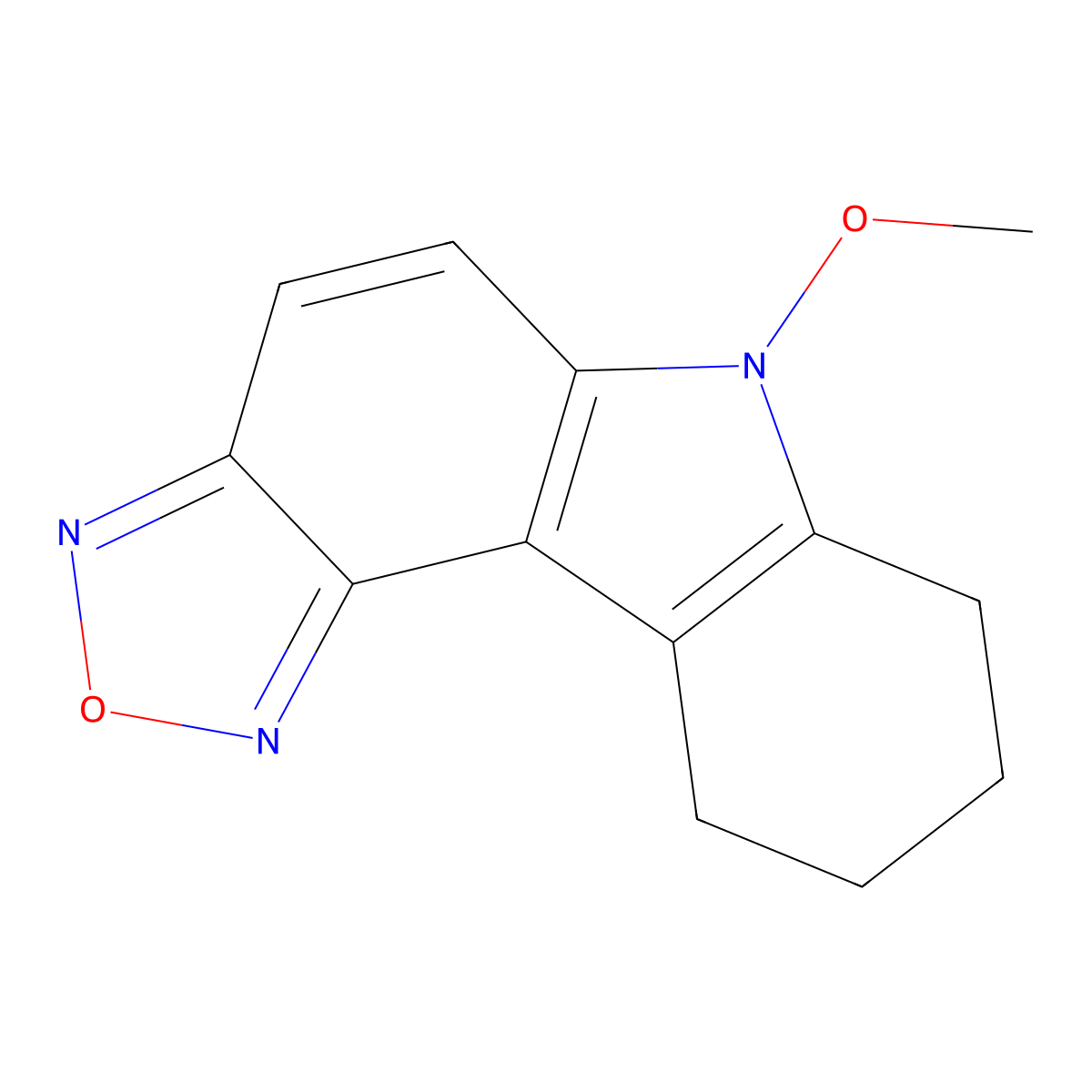 6-methoxy-7,8,9,10-tetrahydro-6H-[1,2,5]oxadiazolo[3,4-c]carbazole molecular structure, CAS 255865-29-3