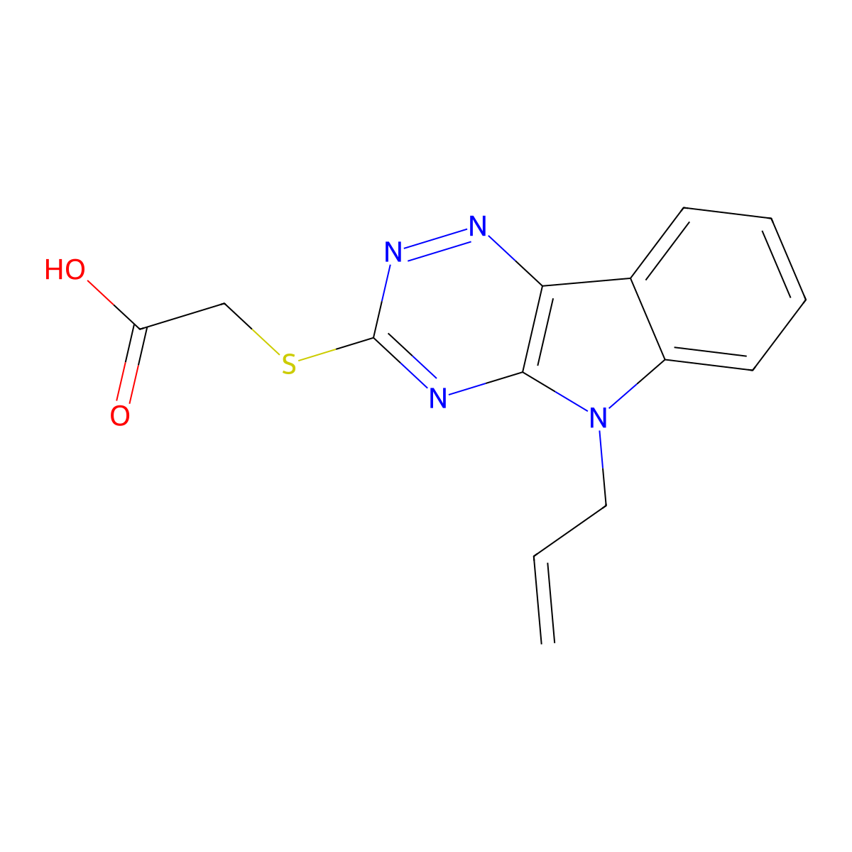 (9-Allyl-9H-1,3,4,9-tetraaza-fluoren-2-ylsulfanyl)-acetic acid molecular structure, CAS 255866-38-7