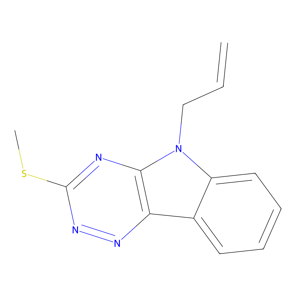 3-Methylsulfanyl-5-prop-2-enyl-[1,2,4]triazino[5,6-b]indole molecular structure, CAS 255866-40-1