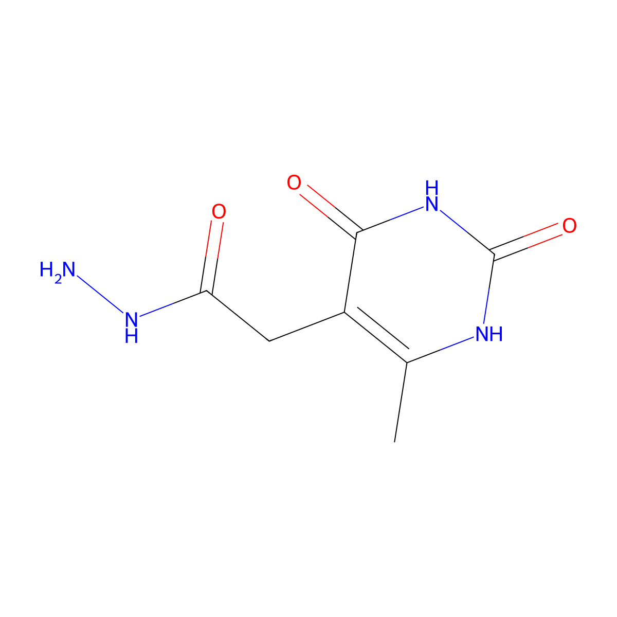 2-(6-Methyl-2,4-dioxo-1,2,3,4-tetrahydropyrimidin-5-yl)acetohydrazide molecular structure, CAS 255867-57-3