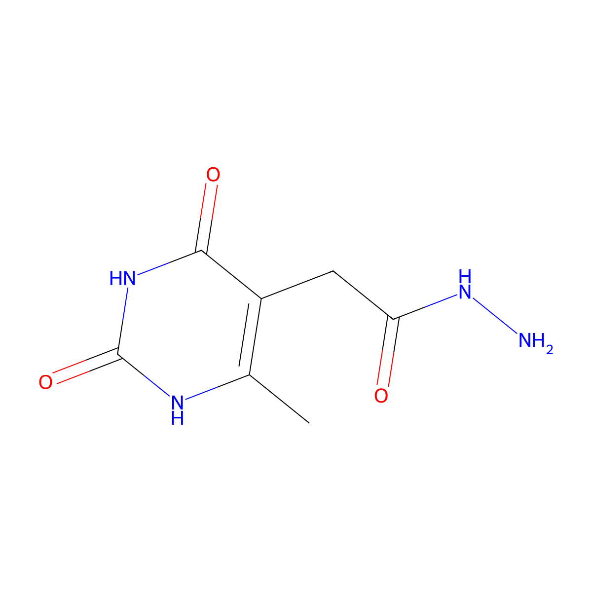 2-(6-Methyl-2,4-dioxo-1,2,3,4-tetrahydropyrimidin-5-yl)acetohydrazide molecular structure, CAS 255867-57-3