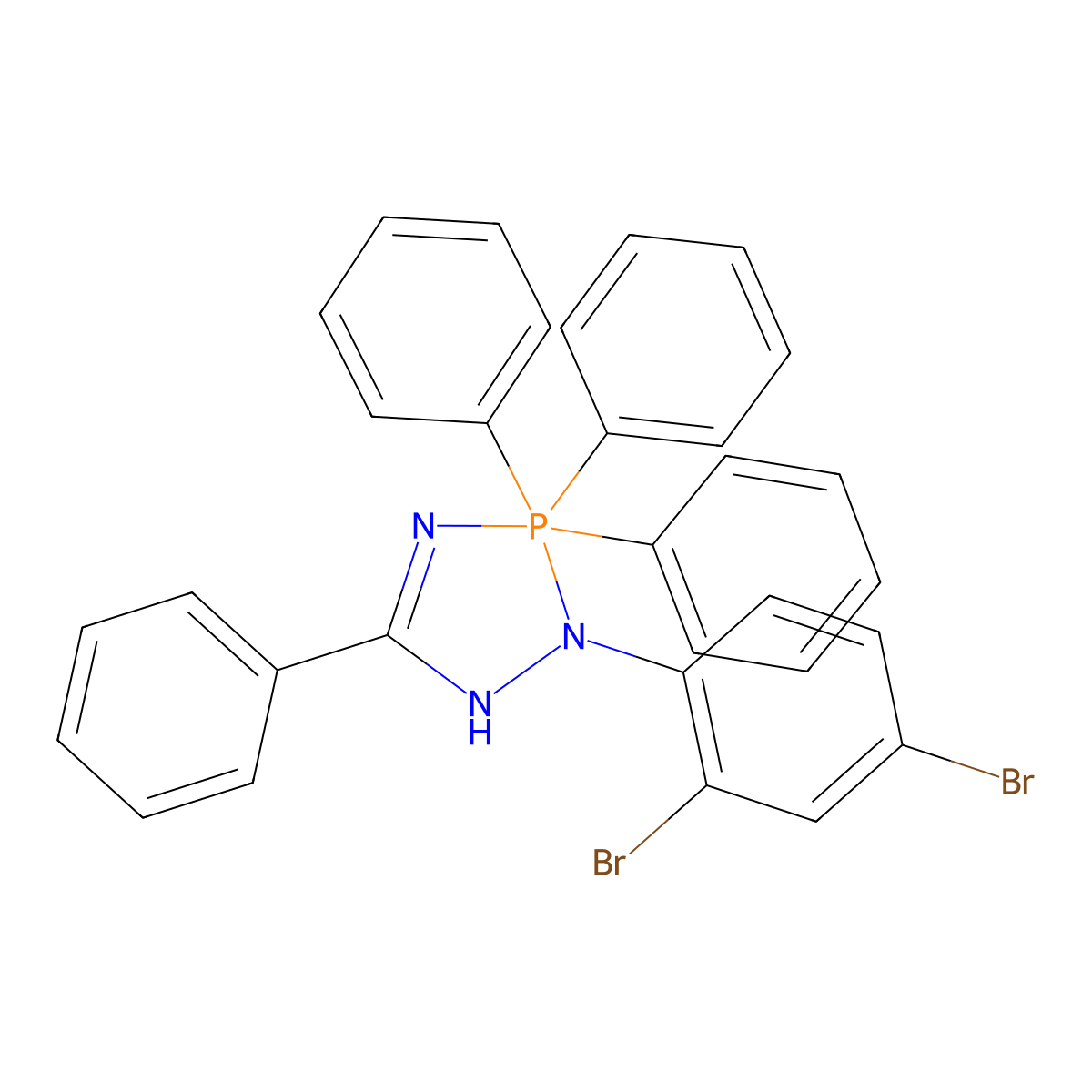2-(2,4-dibromophenyl)-3,3,3,5-tetraphenyl-1H-1,2,4,3$l^{5}-triazaphosphole molecular structure, CAS 255869-88-6
