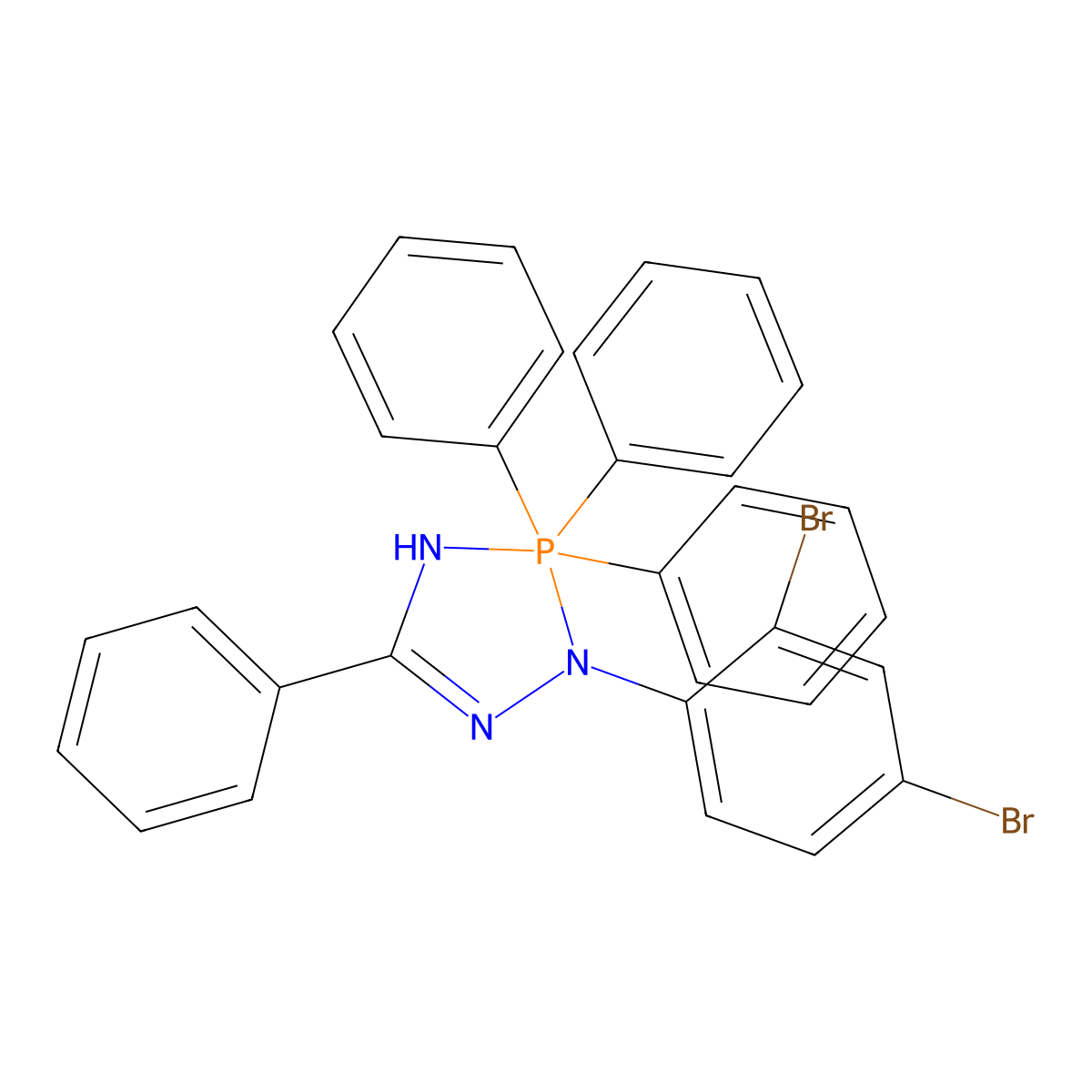 2-(2,4-dibromophenyl)-3,3,3,5-tetraphenyl-1H-1,2,4,3$l^{5}-triazaphosphole molecular structure, CAS 255869-88-6