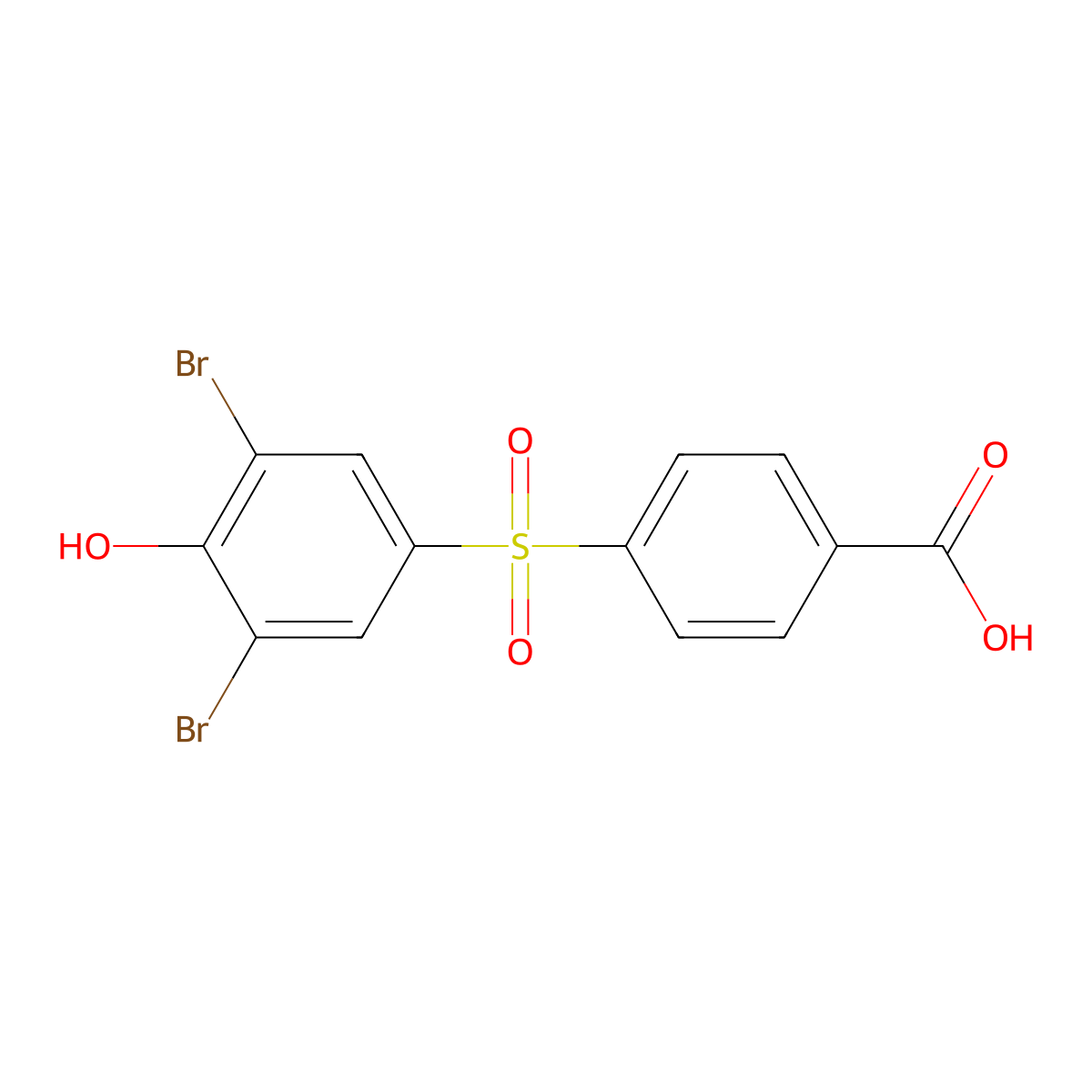 4-[(3,5-Dibromo-4-hydroxyphenyl)sulfonyl]benzoic acid molecular structure, CAS 255869-99-9