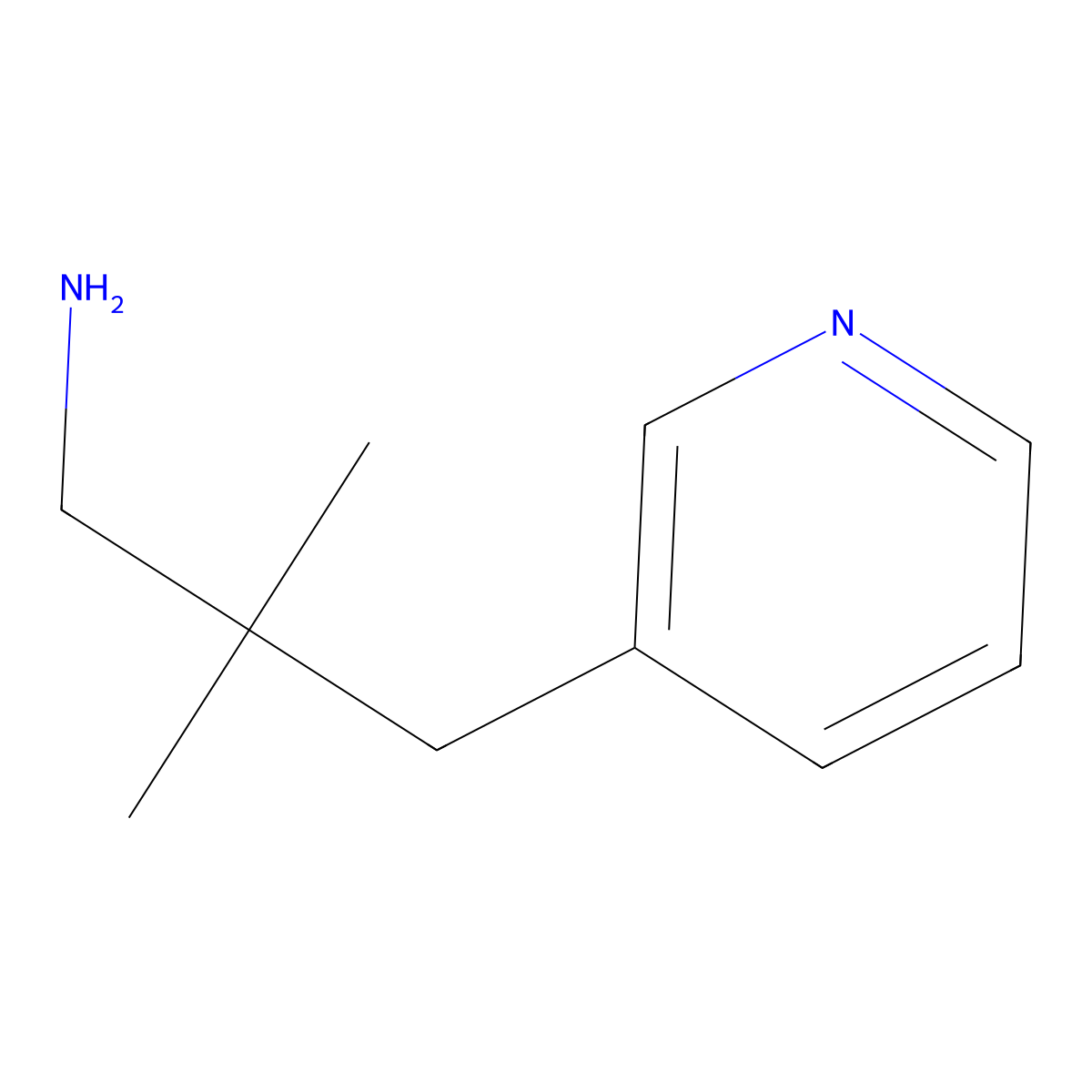 2,2-Dimethyl-3-(pyridin-3-yl)propan-1-amine molecular structure, CAS 255871-18-2