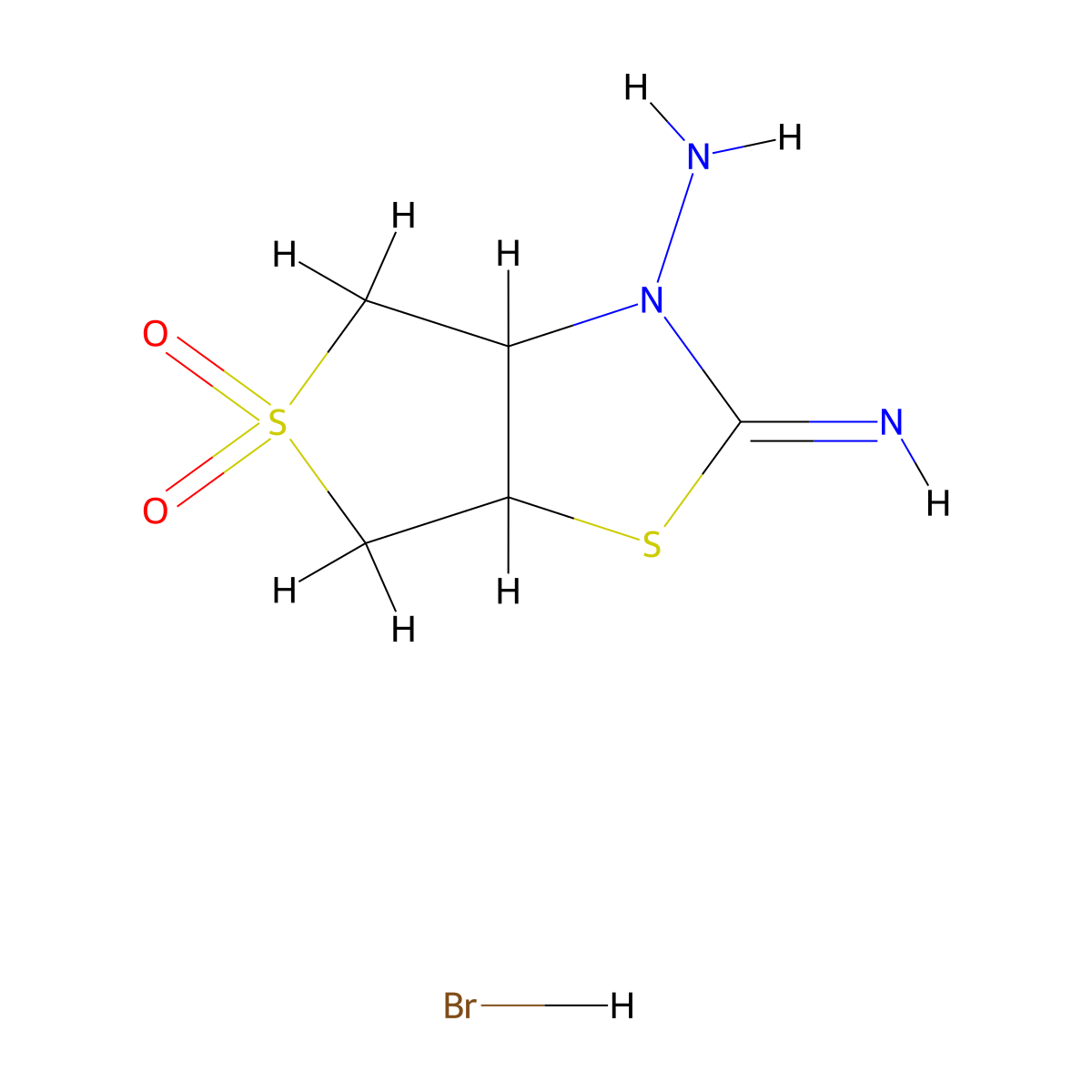 3-Amino-2-iminohexahydrothieno[3,4-d]thiazole 5,5-dioxide hydrobromide molecular structure, CAS 255871-99-9