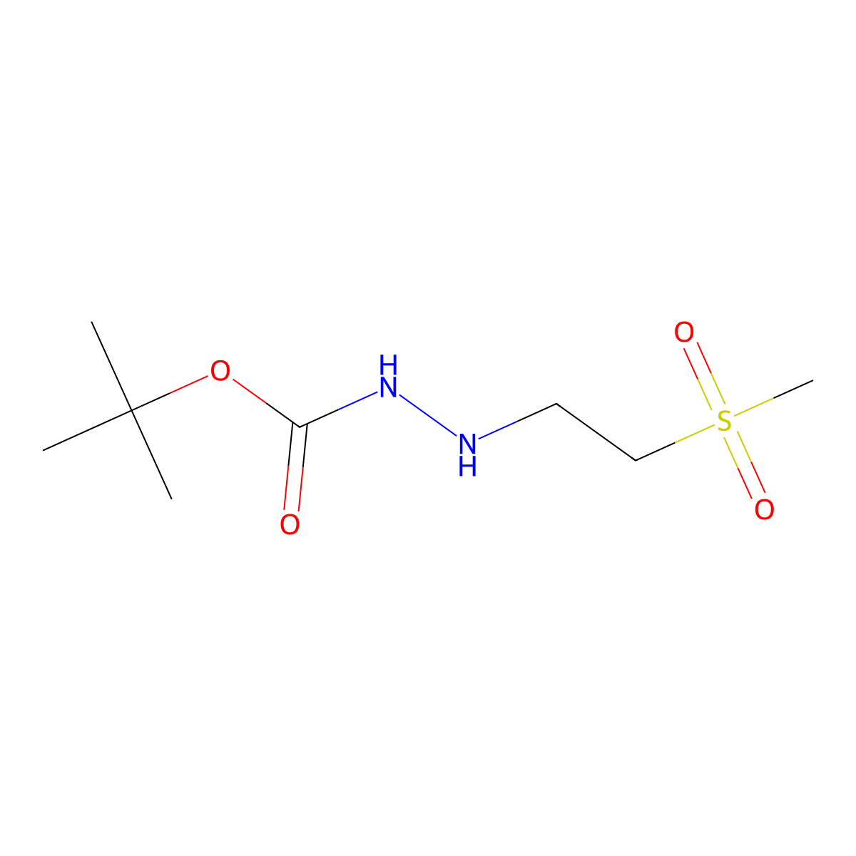 N'-(2-methanesulfonylethyl)(tert-butoxy)carbohydrazide molecular structure, CAS 255873-70-2